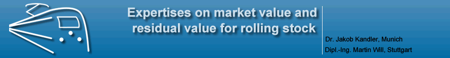 expertises on market value and residual value for rolling stock